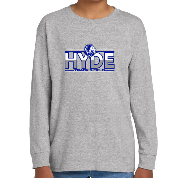 Hyde Track and Field Youth Heavy Cotton 100% Cotton Long Sleeve T Shirt Thumbnail